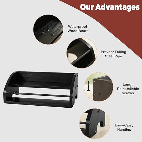 Miniatura 4 de Estante de exhibición para botellas de licor, organizador de jarabe de café, estante de vino de encimera de 2 escalones, estante de bar retro para