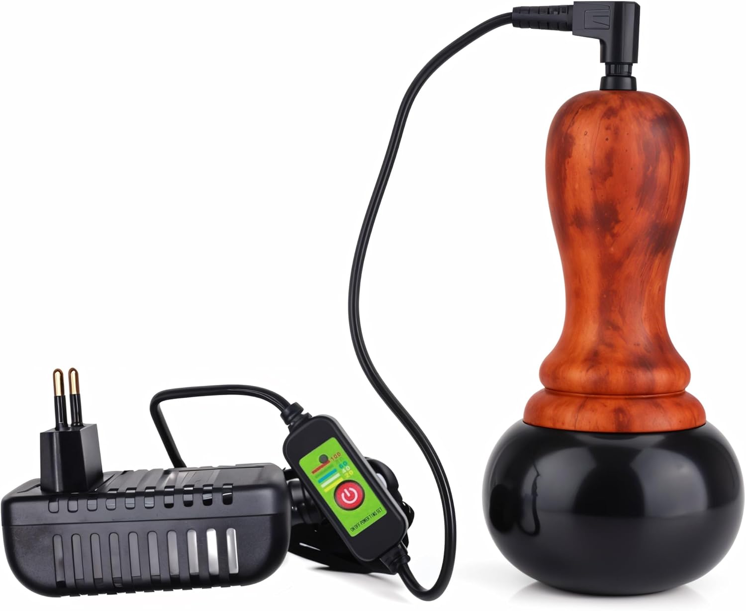 Electric Hot Stone Massager – Portable Bian Stones Gua Sha Scraping Home Massage Therapy Kit – Handheld Rock Warmer Wand Tool Set with Temperature Adjustment Control for Back Neck Body Pain Relief