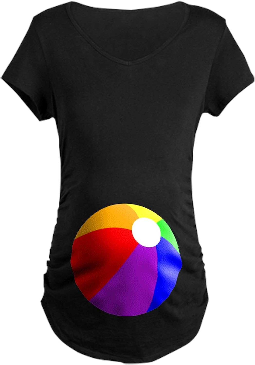 CafePress Beach Ball Belly Maternity T Shirt Women's Maternity Ruched Side T-Shirt