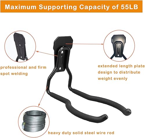 Miniatura 3 de Juformin Percha para herramientas eléctricas de jardín, ganchos de pared de garaje, estante para desmalezar, colgador de recortadora de cuerdas,