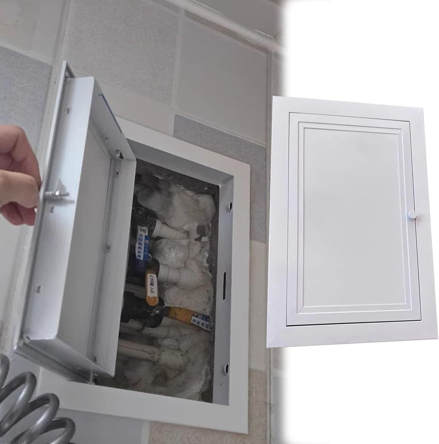 Kjobdwz One Color Steel Access Panel Access Panel Loft Access Hatch Door/Service Panel Cover, Drywall Access Panel Aluminum Frame(15X15cm/6X6in)