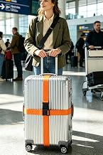 Luggage Straps for Suitcases 2 Pack, Adjustable Travel Belt, Bright Travel Luggage Straps for 20-28 Inch Luggage, Extends Life of Bag, Accessories, Orange