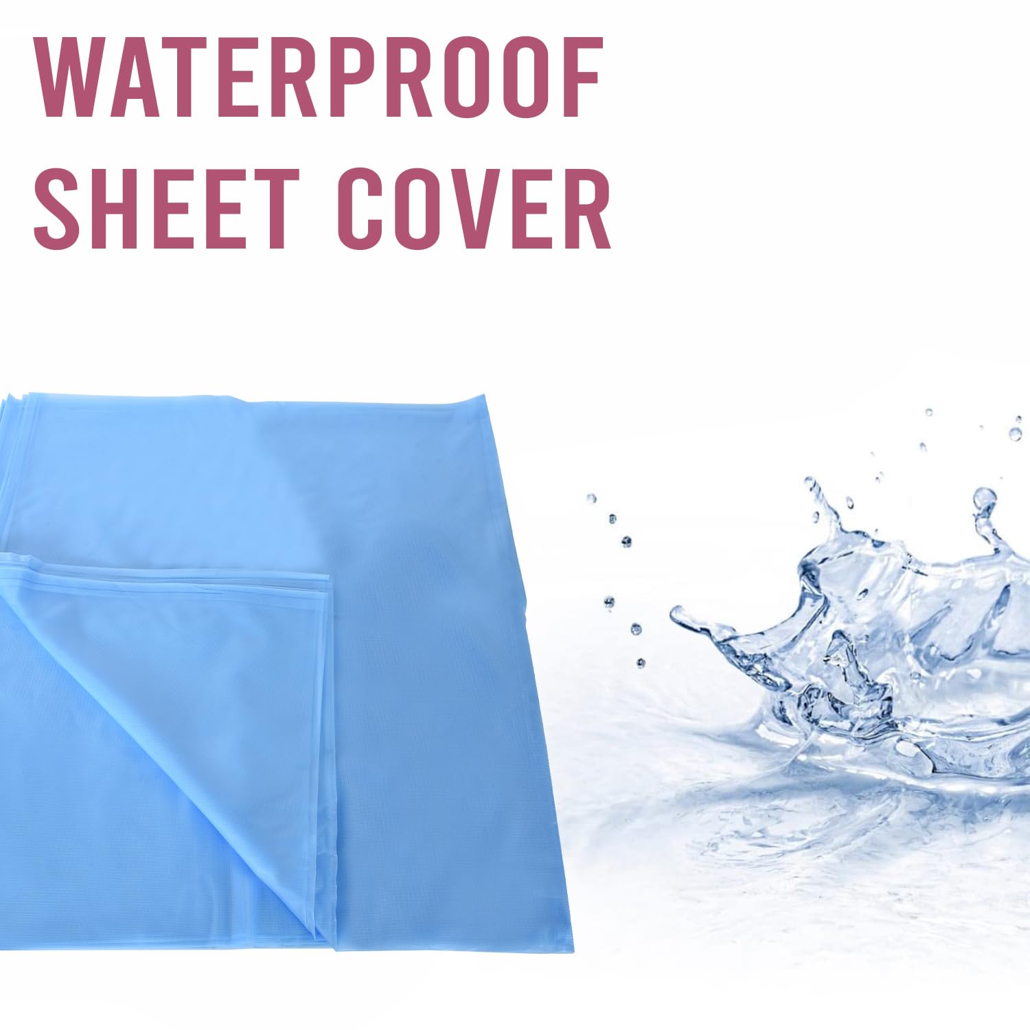 Aqbah Waterproof Plastic Mattress Protection Sheet for Baby and Adult Bed (Size 6X7 ft Blue) - Image 5 thumbnail