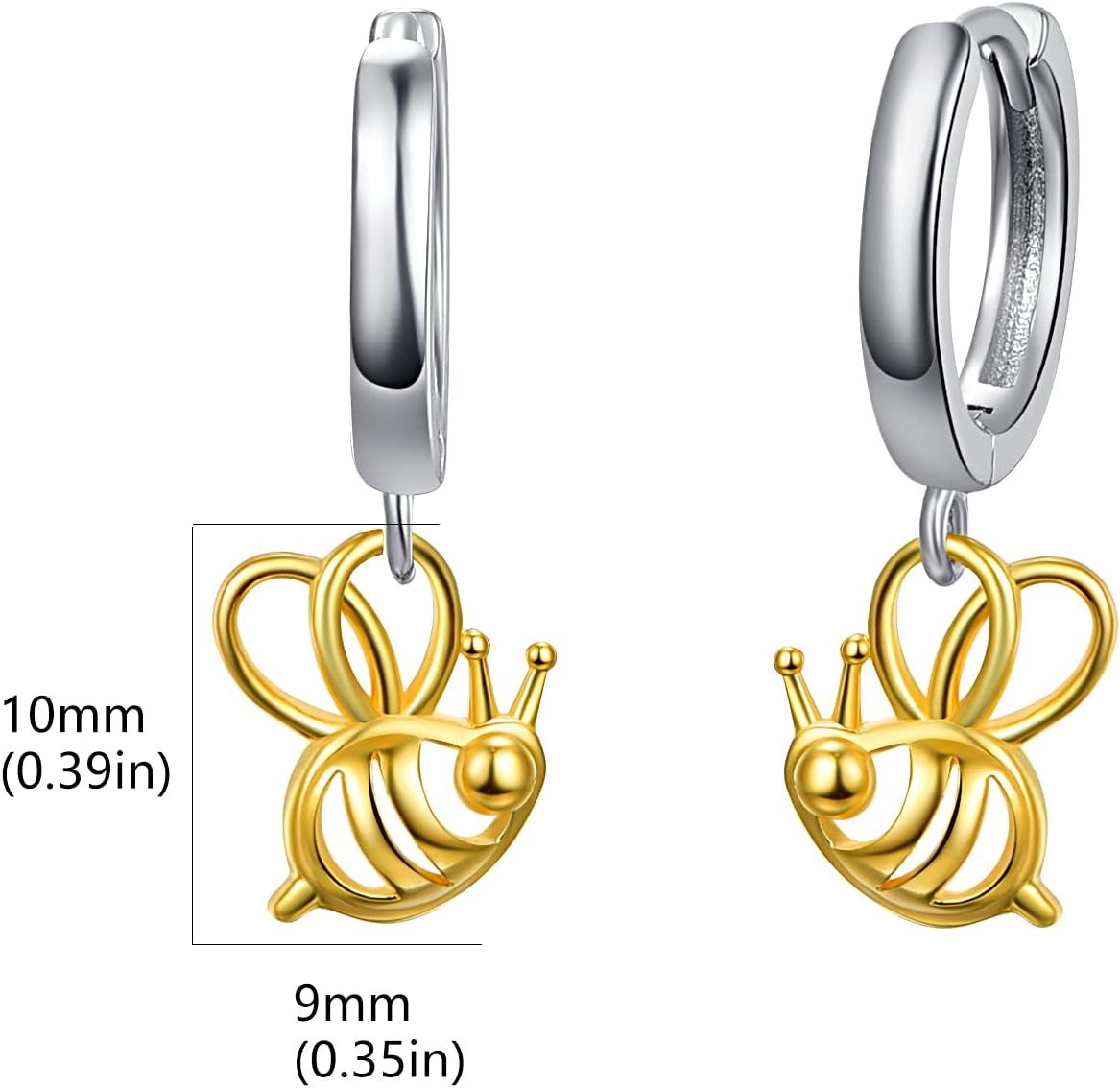 Dreamboat Bee Dangle Drop Small Hoop Earrings for Women 925 Sterling Silver Bee Huggie Hoops Earring Birthday Party Jewelry Gifts for Bee Lovers - Image 5