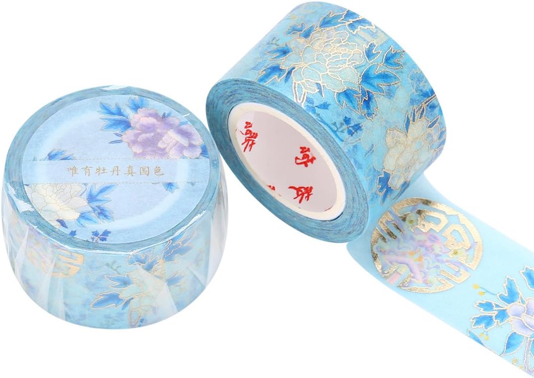 Keeone 2PCS Chinese Travel Gift Palace Museum Style Colorful Washi Tape Masking Tape Decorative Craft Tape