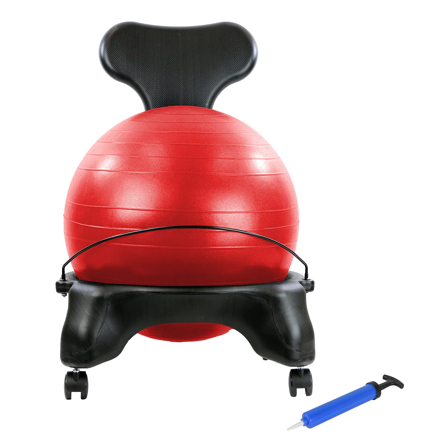 CanDo Ball Chair Inflatable Ergonomic Active Seating Exercise Ball Chair with Air Pump for Home, Office, and Classroom