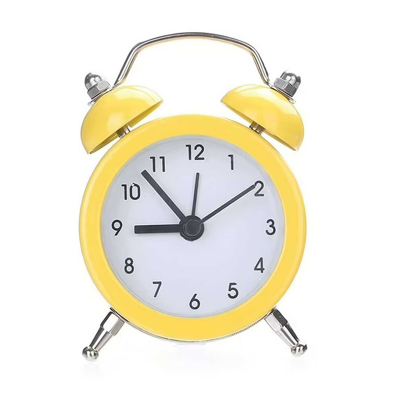 Mini Twin Bell Alarm Clock Set 3x2 inch Loud Vintage Metal Alarm Clocks with Stereoscopic Dial Analog Travel
