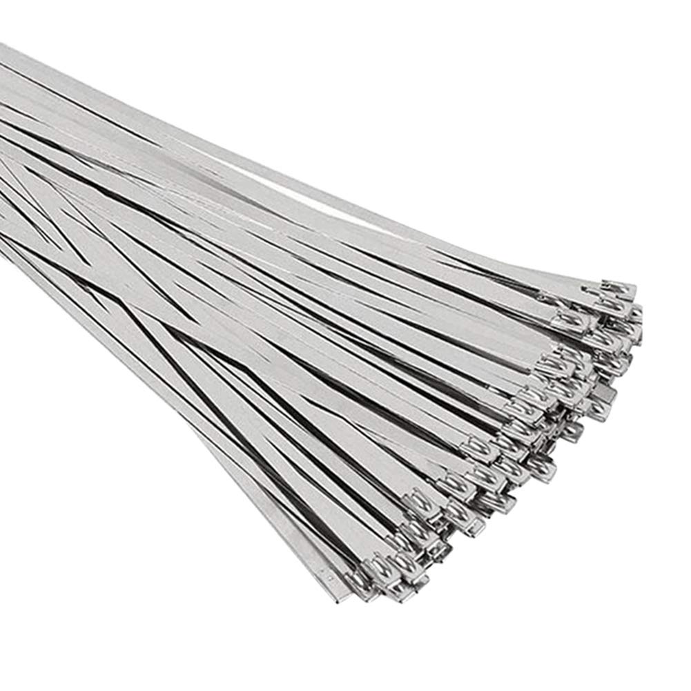 Opaski kablowe, opaski błyskawiczne 100 szt. Uniwersalne opaski zaciskowe Metalowe opaski zaciskowe Samozamykająca się opaska zapinana na zamek Zamek błyskawiczny na zamek Czarne opaski kablowe (kol