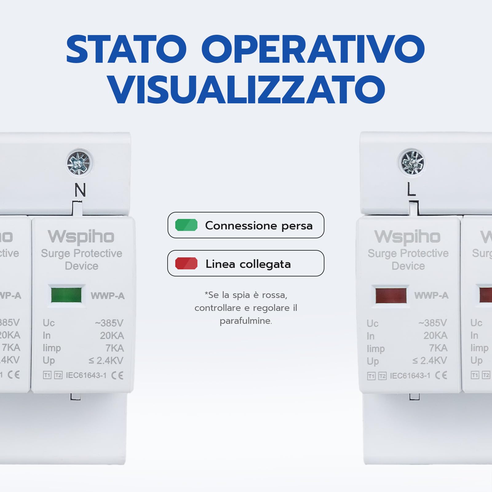 Scaricatore di sovratensioni Tipo 1+Tipo 2 4 poli 385 V 20-40 KA