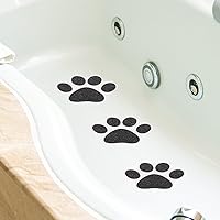 Vista 3 de Calcomanías de ducha, paquete de 10 calcomanías antideslizantes con estampado de patas, calcomanías de huellas de perro, preciosas calcomanías