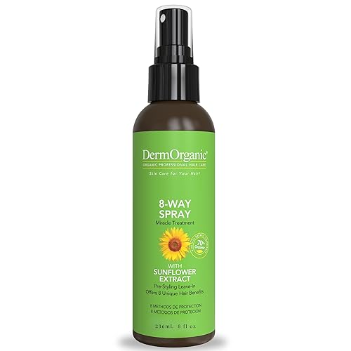 DermOrganic Color Care 8-Way Spray térmico para cabello con extracto de girasol 51 floz