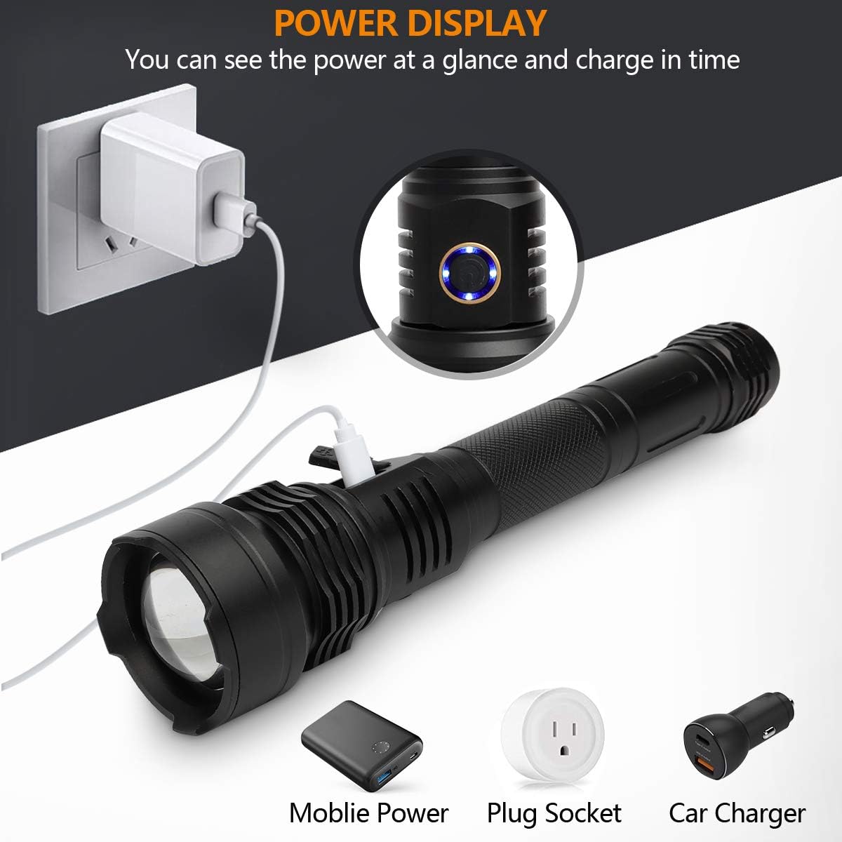 Flashlights Rechargeable Flashlight Zoomable Emergencies Photo