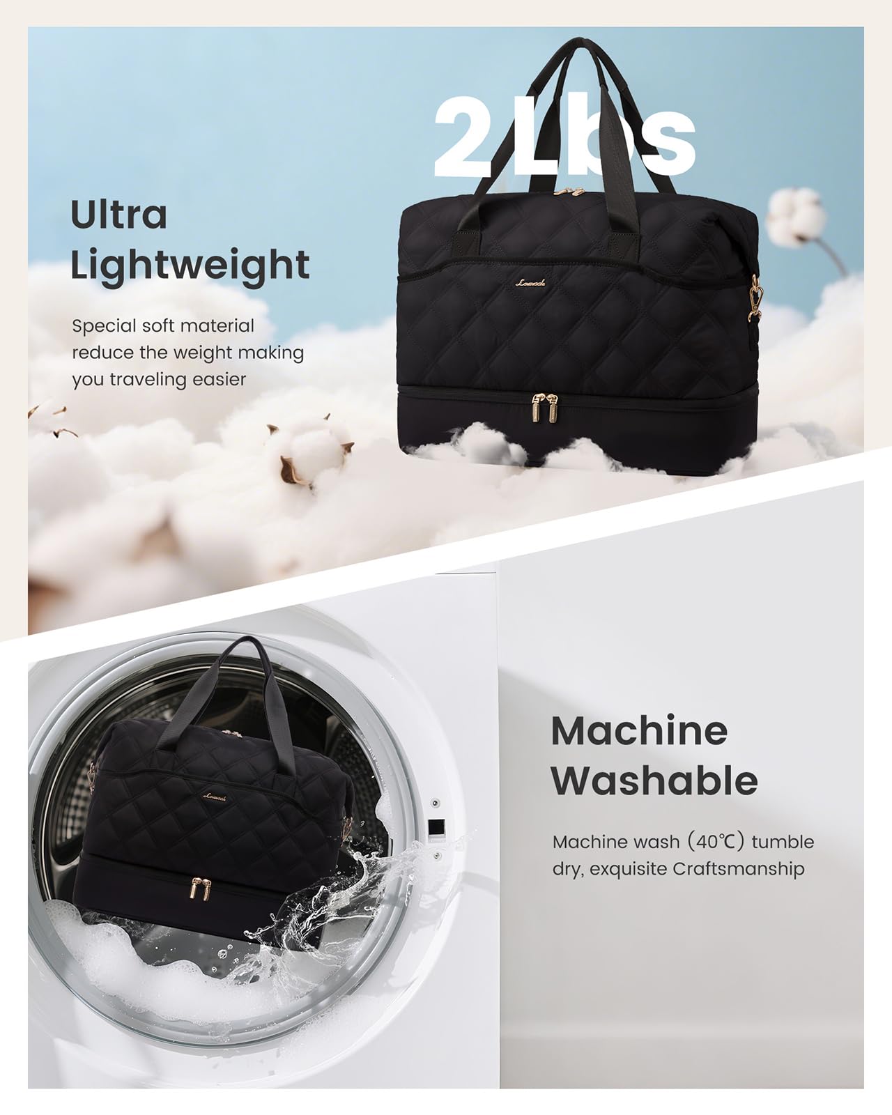 LOVEVOOK Reisetasche Sporttasche Damen Groß Travel Duffle Bag Weekender