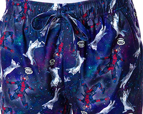 Marvel Men's Deadpool and Kittens In Space Adult Sleep Lounge Pajama Pants3