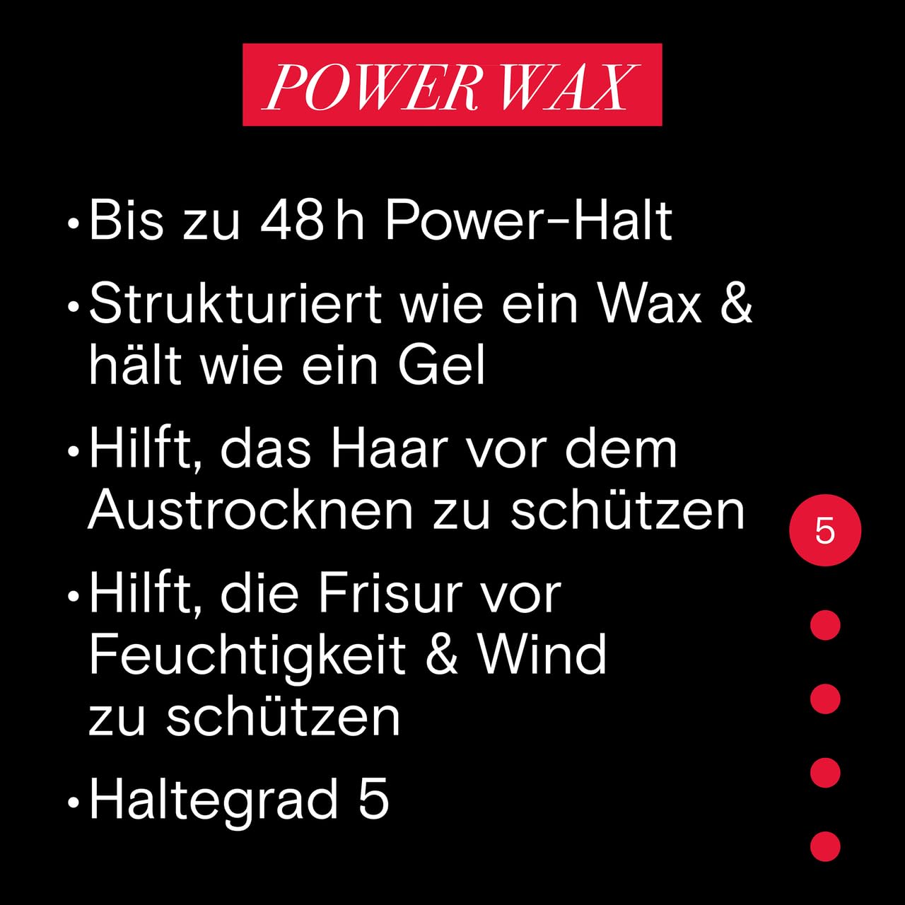 Schwarzkopf Taft Styling Wax Power (8 x 75 ml), wosk do włosów utrzymuje siłę do 48 godzin, delikatny dla włosów i skóry głowy, wegański wosk do stylizacji
