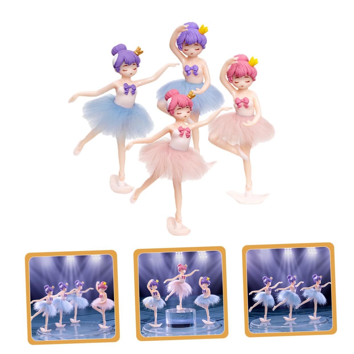 TOYANDONA 12pezzi Decorazioni per Torte Figurine di Ragazze Balletto di Ornamenti per Compleanno per Decorare Torte e Cupcake Giocattoli Adorabili per Bambine