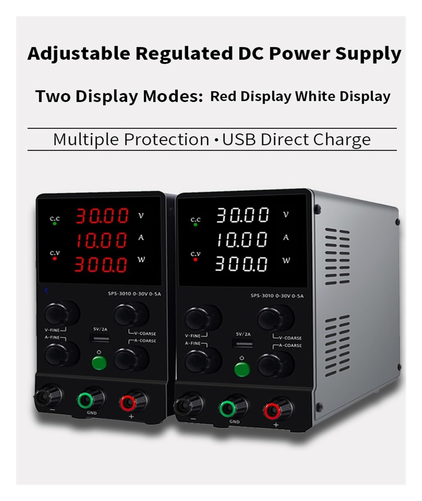 Zasilacz zmienny, Zasilacz impulsowy stabilizatora, regulowany zasilacz laboratoryjny DC 30V 10A, stabilizator napięcia 60V 5A(Red Display 30V5A)
