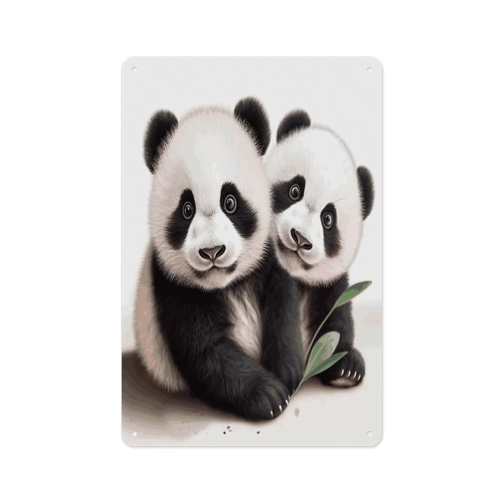 Fekiloot Style Pandas Wall Decor Metal Signs Tin Signs Poster