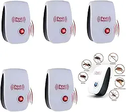 Kit 5 Repelente Ultrassônico Tomada Paki Anti Insetos Mosquitos Baratas Formigas Sem Cheiro Bivolt Elétrico Silencioso Plug Padrão Brasil