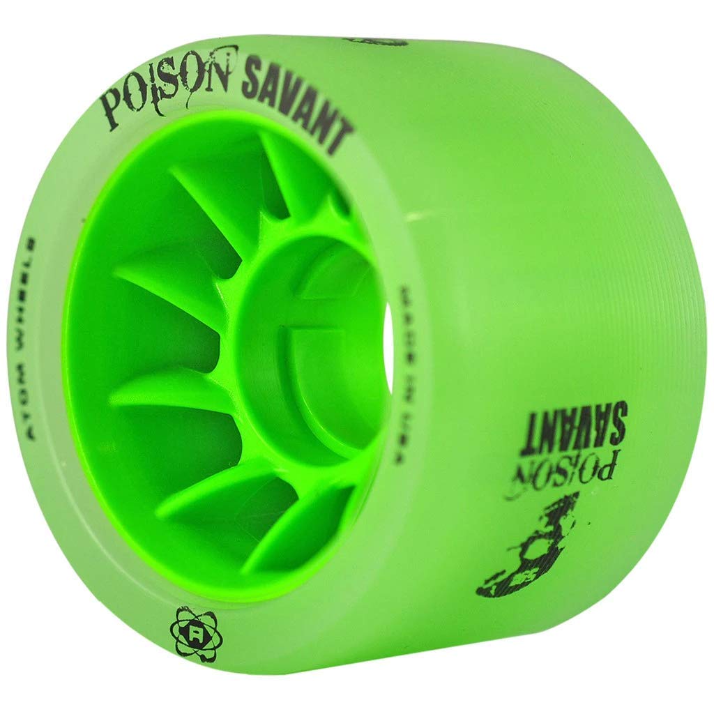 Atom Skates Poison Savant Skate Wheels Green 2 Packs - 8 Wheels / 59mm x 38mm