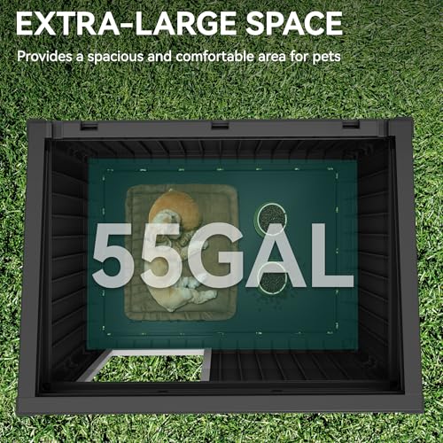 YITAHOME Plastic Dog House, Indoor & Outdoor Dog Kennel with Lift-Up Sloping Roof, Waterproof & Ventilated for Small to Medium Dogs, Easy to Clean Design, Black - Image 6