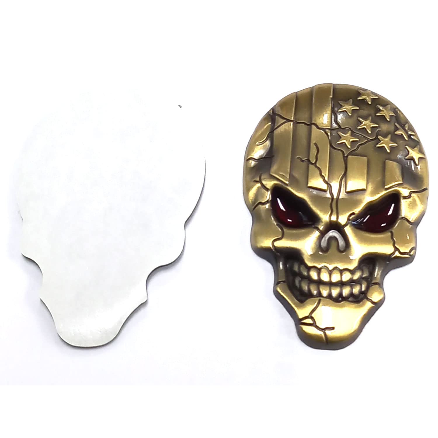 Autocollant Tête De Mort 3D Chromé – Déco Voiture, Moto, Casque, Style Gothique, Résistant Aux Intempéries, Dimensions 18x18 Cm - 4