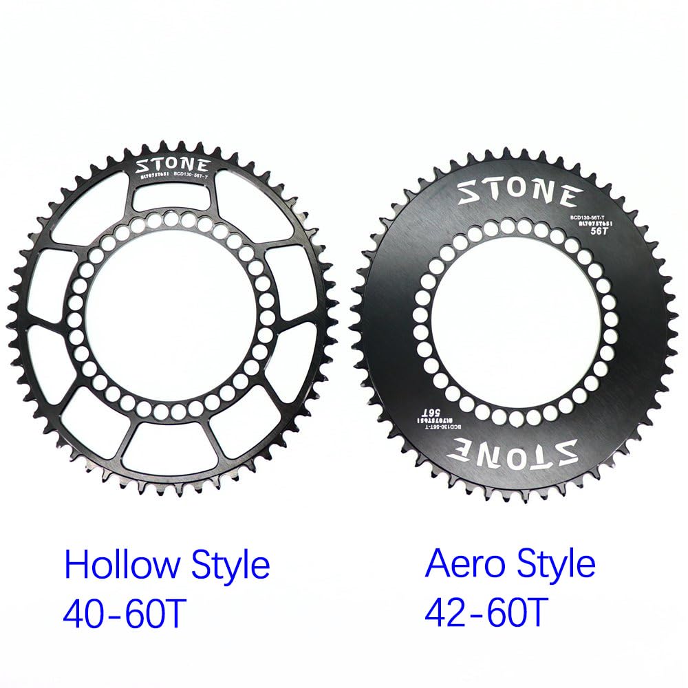 Platos para Bicicletas Plato 130 BCD Ovalado 40 42 44 46 48 50 52 54 56 58T 60T Rueda de Cadena Bicicleta Plegable Carretera 130bcd Unisex