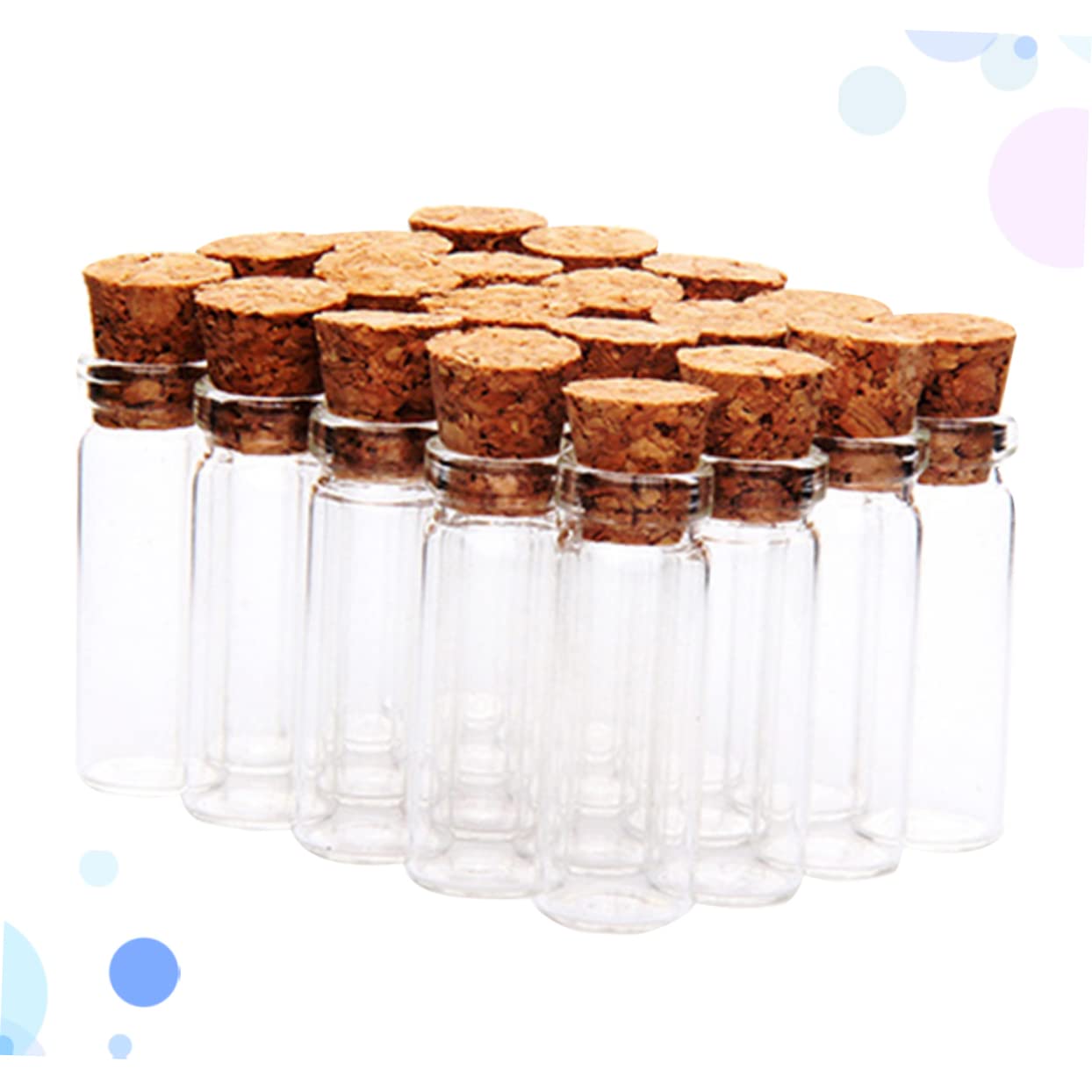 Kleiner Wunschflaschen Transparent 24 Stück aus Glas mit Korken, 55ml