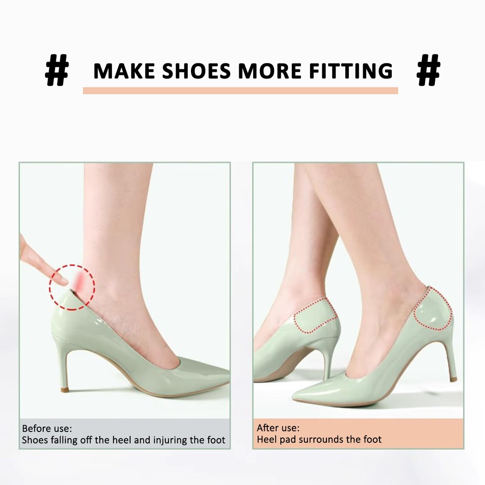 Cuscinetti Per Scarpe Inserti per cuscini di rivestimento per tallone per scarpe larghe, vestibilità e comfort migliorati, prevengono lo sfregamento del tallone, vesciche, dolore ai piedi,Nero (Color