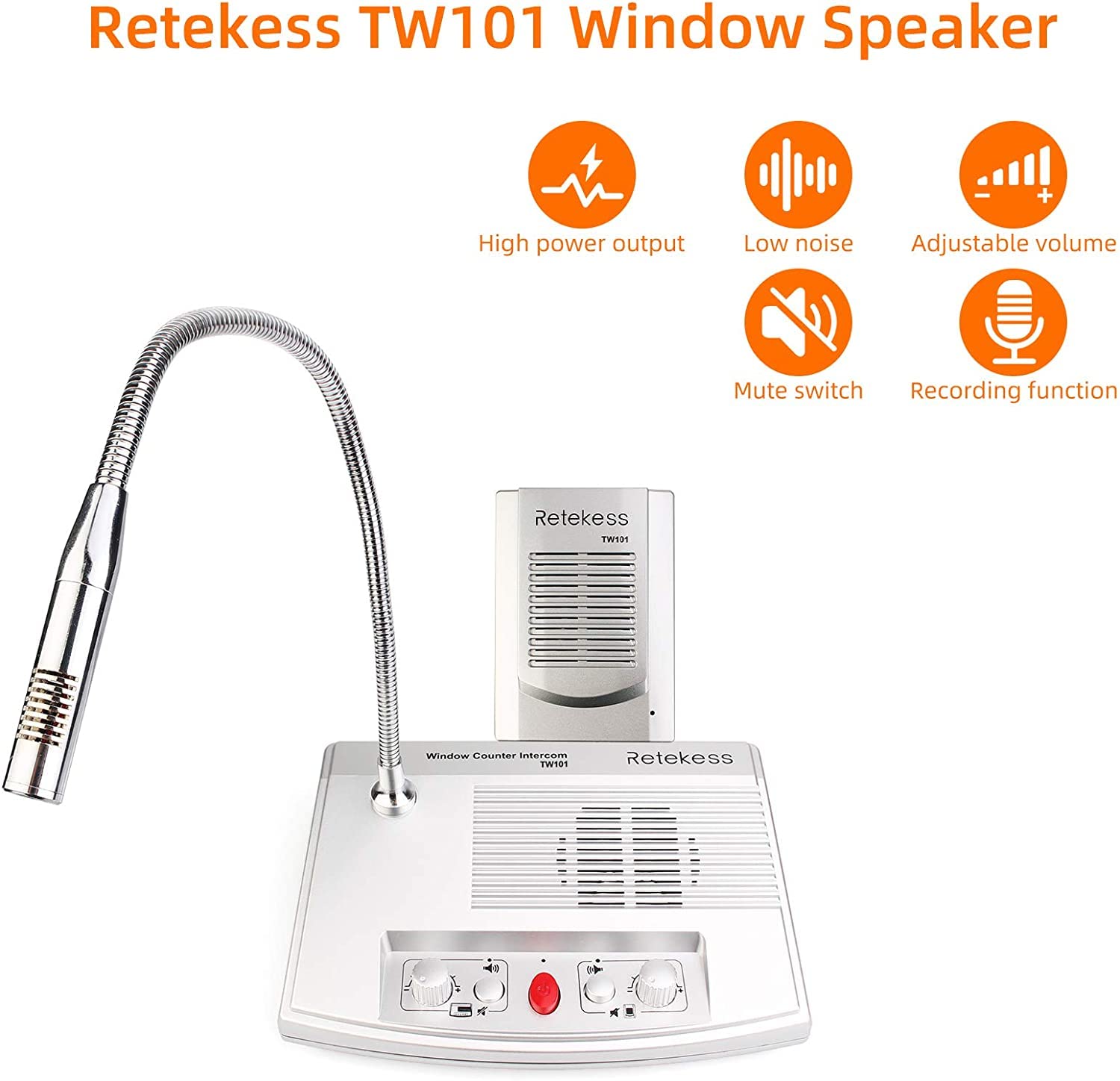 Retekess TW101 Window Speaker,Drive Thru System,SpeakThru,Two
