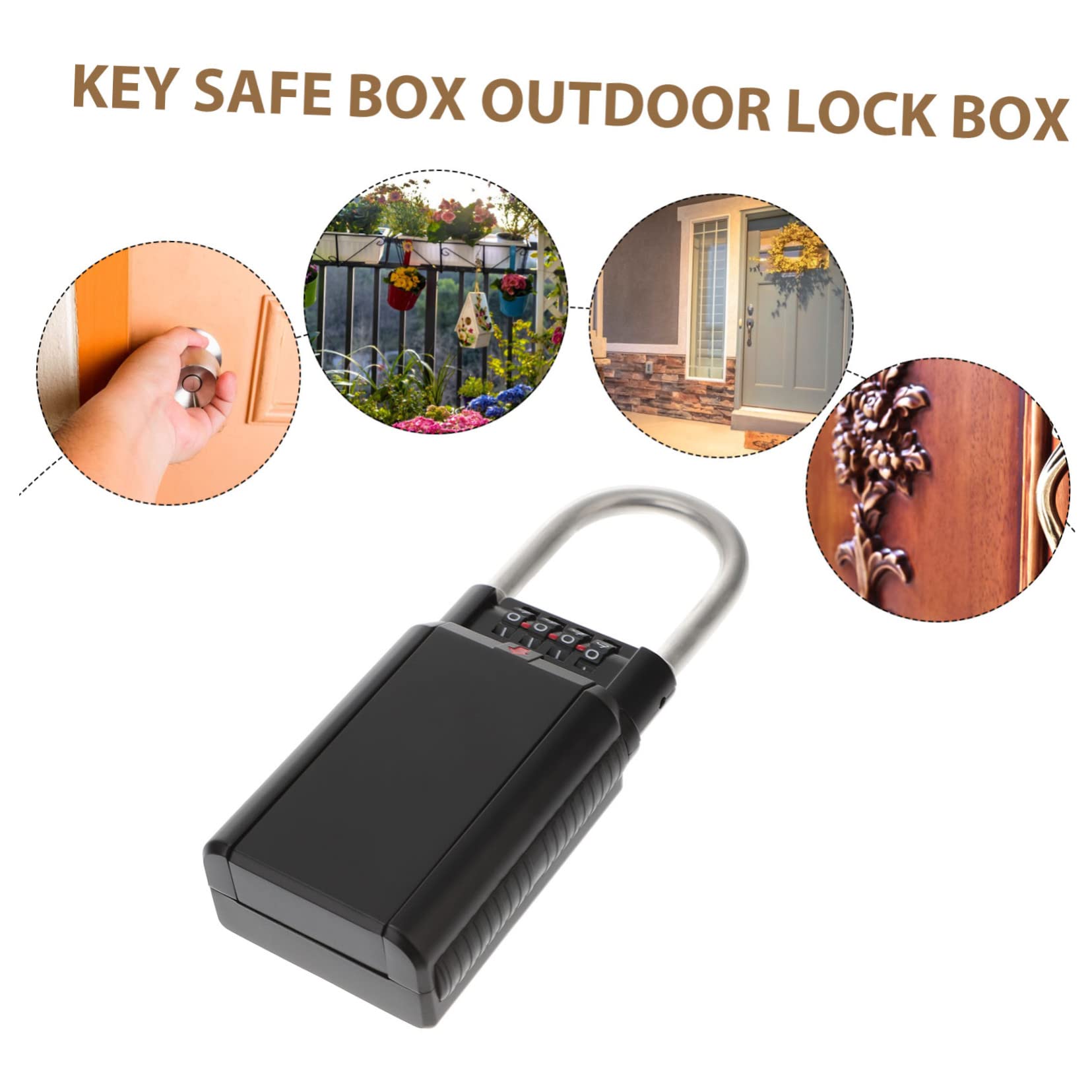 VILLCASE Schlüsseltresor mit 4-stelligem Zahlenschloss aus Metall und Großem Innenraum Wandmontierter Sicherheitsbox am Türgriff oder Metallzaun für Schlüssel und USB Stäbe