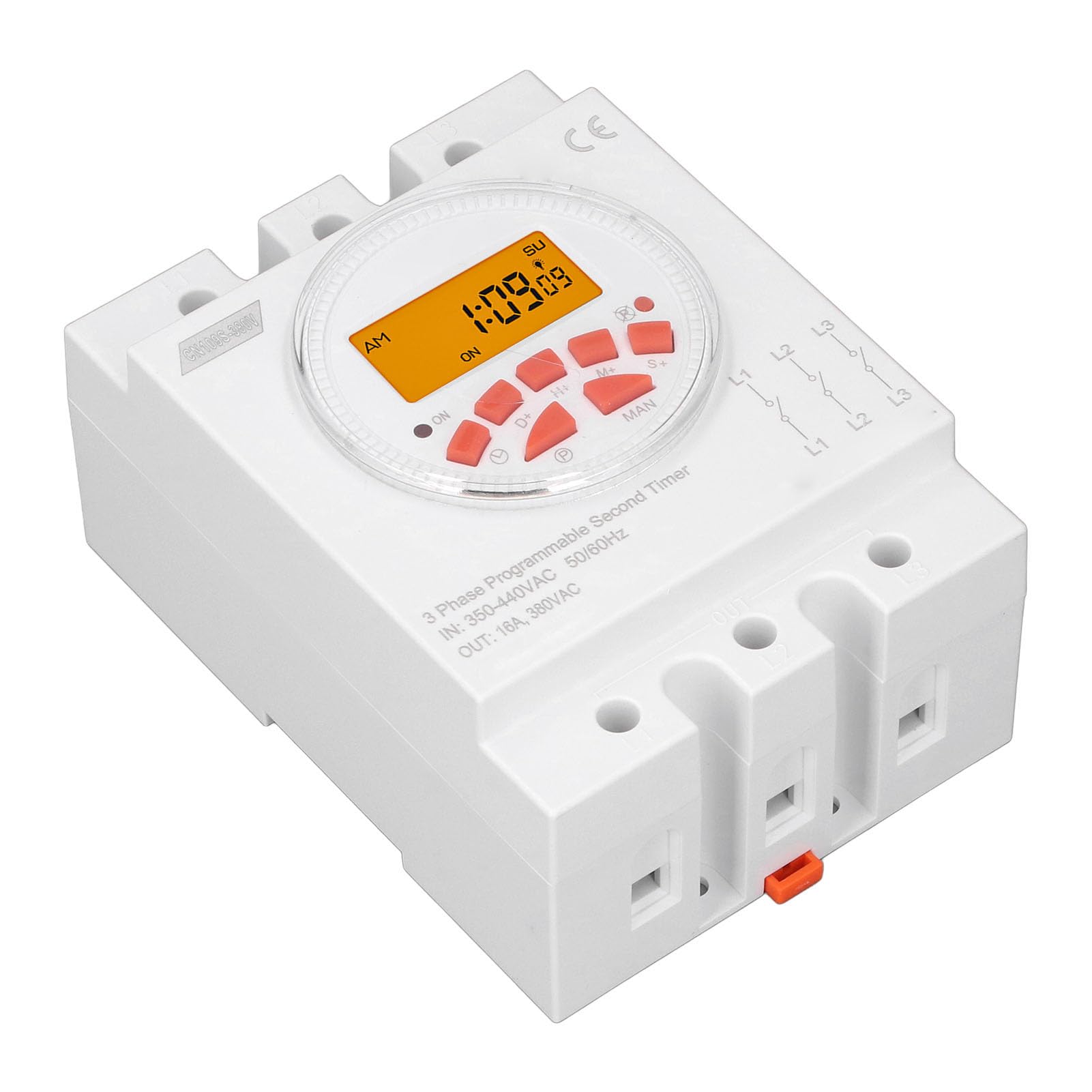 Zeitschaltuhr, PC, Flammhemmend, Programmierbar, Zeitschaltuhr, 380 V, 16 A, 28 Ein-/Aus-Programme, Hintergrundbeleuchtetes LCD, 14 Bis 122 F, Für Poolbewässerung, Beleuchtung, Türsteuerung