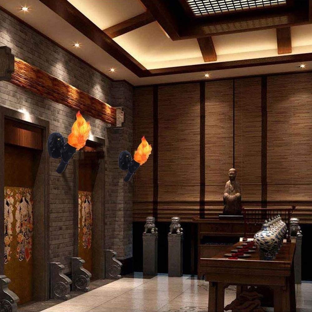 Applique Murale Vintage Avec Flamme,Applique Flamme De Style Industriel Rétro - Creative Torch Applique Murale Classique Flammig Industrielook Applique Murale Lampe Métal Generic