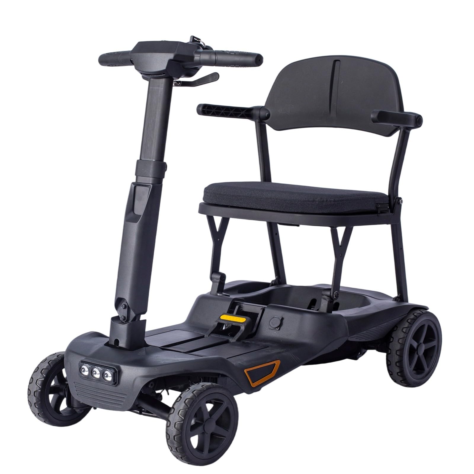 Scooter De Movilidad Plegable Scooter Para Personas Mayores Equipado Con Dos Baterías De Litio Extraíbles De 6,6 Ah Capacidad De Peso 100 Kg/220 Lb Black