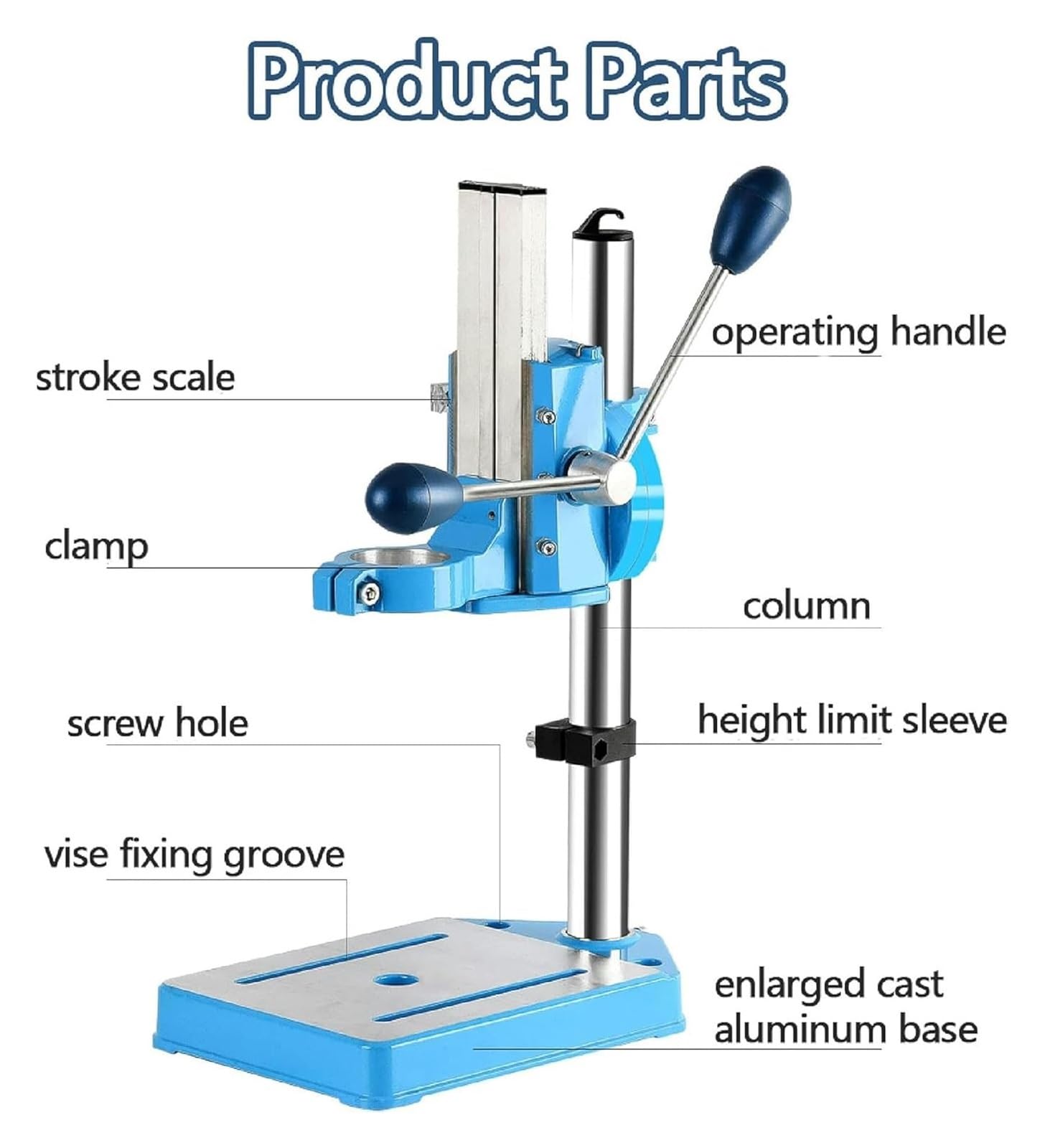 Soporte de Taladro, Soporte para Taladro, Prensas de taladro de sobremesa, abrazadera de Banco Universal ajustable for herramienta de reparación de banco de trabajo(A+VISE)