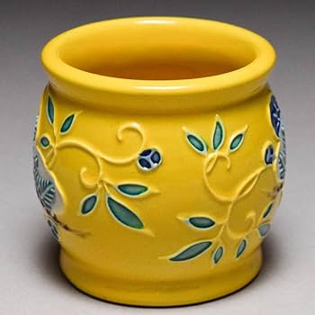 Amazon.co.jp: 赤沢露石黄交趾松竹梅三友蓋置共箱茶道具交趾焼