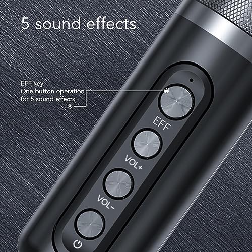 Leitor de karaokê, Alto-falante de karaokê Compacto Com 2 Microfones para Festival (Preto)