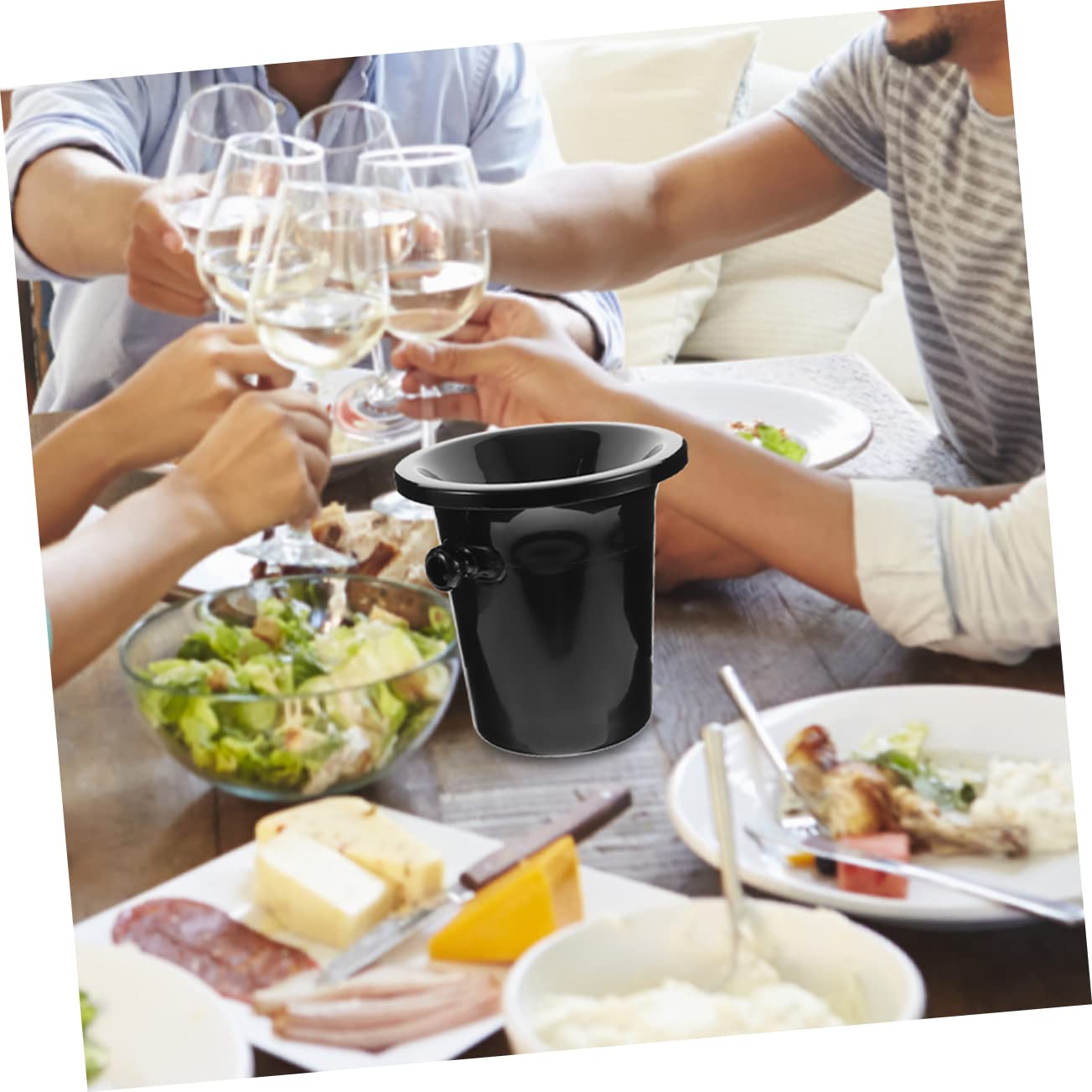 Garneck Secchiello Robusto in Plastica per Degustazione Vino Contenitore per Ghiaccio E Birra per Casa E Bar