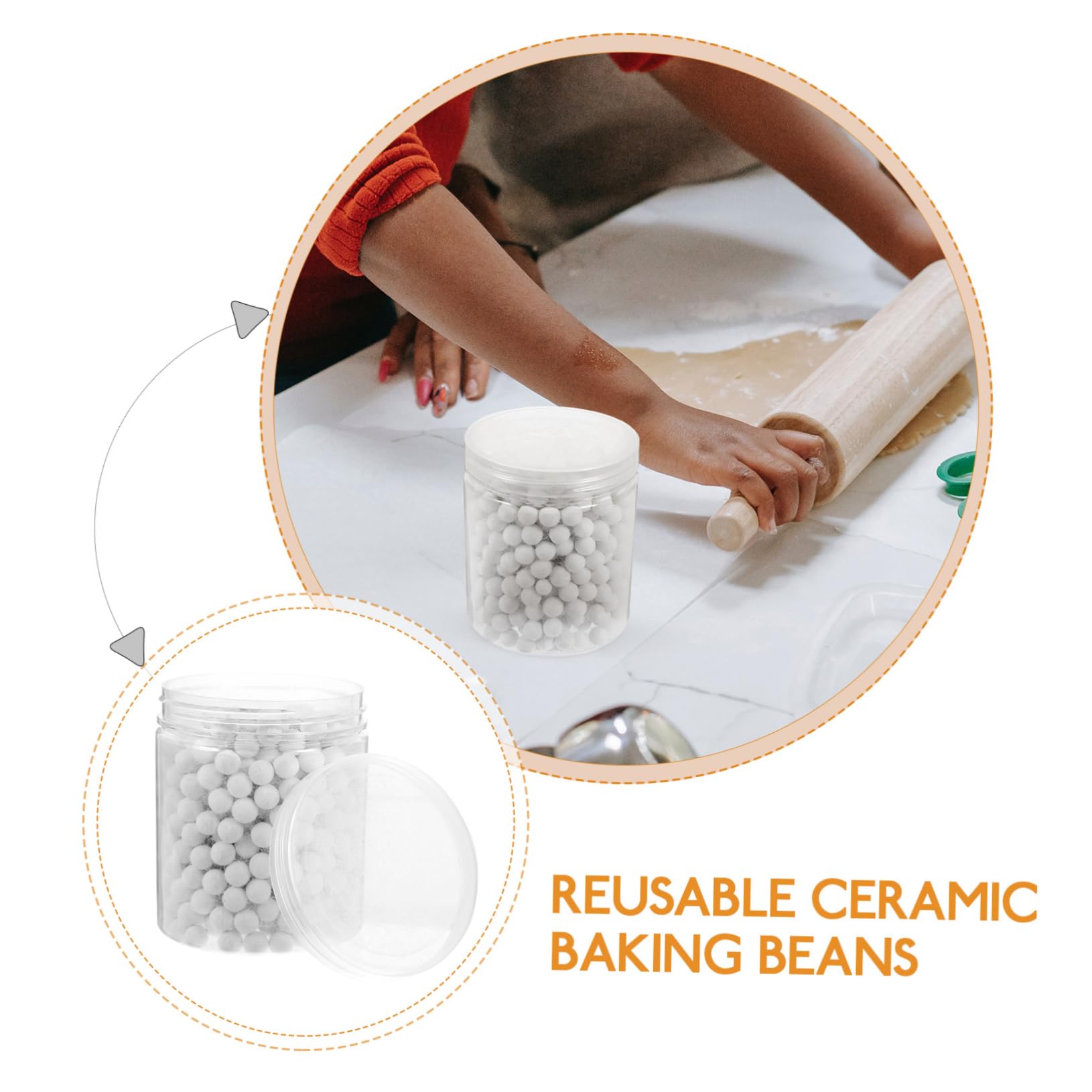 MAGICLULU 2 Stück Gebackene Gebackene Bohnen Essentials Backperlen Bohnen Backen Backzubehör Zubehör Backen Weiß Keramik