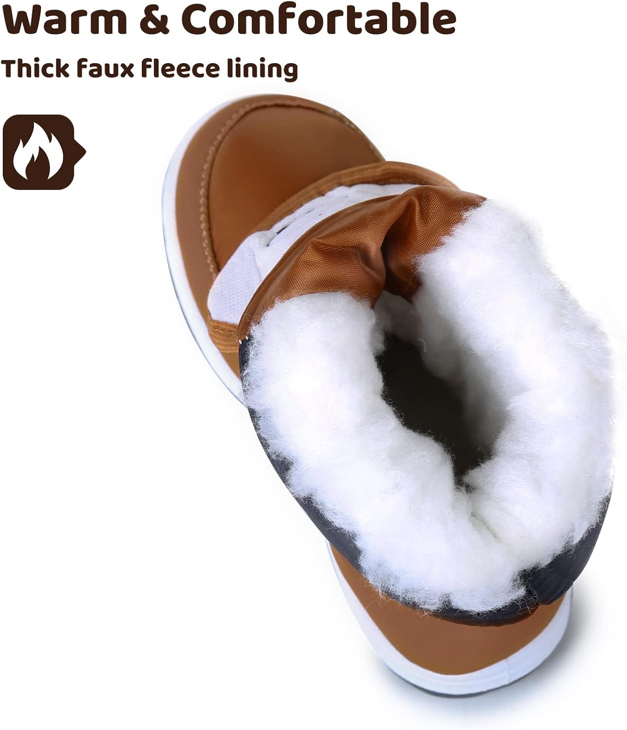 Apakowa Kids Girls Insulated Fur Winter Warm Snow Boots (Toddler/Little Kid)