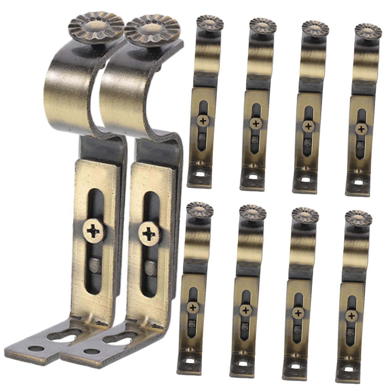 Supporti per Bastoni per Tende Facili da Installare in Ferro Finitura Liscia 10 Pezzi e Design Semplice per Soggiorno e Studio