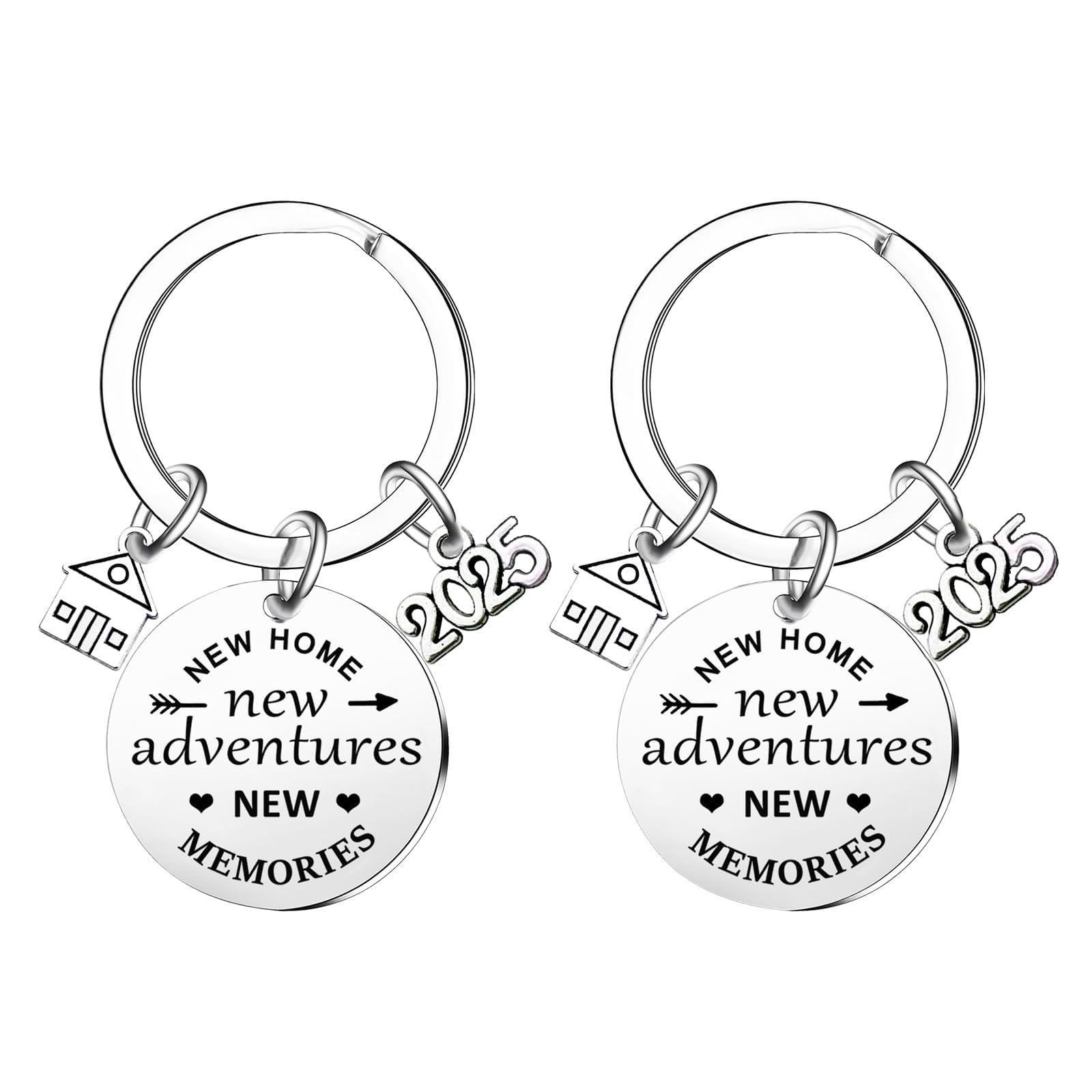 Ghloyza 2pcs Housewarming Gift Keyrings - New Adventures Realtor Closing Gifts Keyring