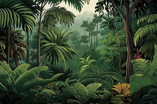 Miniatura 8 de VistaPalette Papel tapiz autoadhesivo con pintura al óleo de la naturaleza del país de las maravillas para despegar y pegar, papel pintado removible