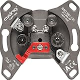 Axing BSD 961-13K Multimedia-Steckdose 4-Port mit Filter Durchgangsdose 15 dB, TV/R/Data/Data für Kabelfernsehen/-Modem Nitin