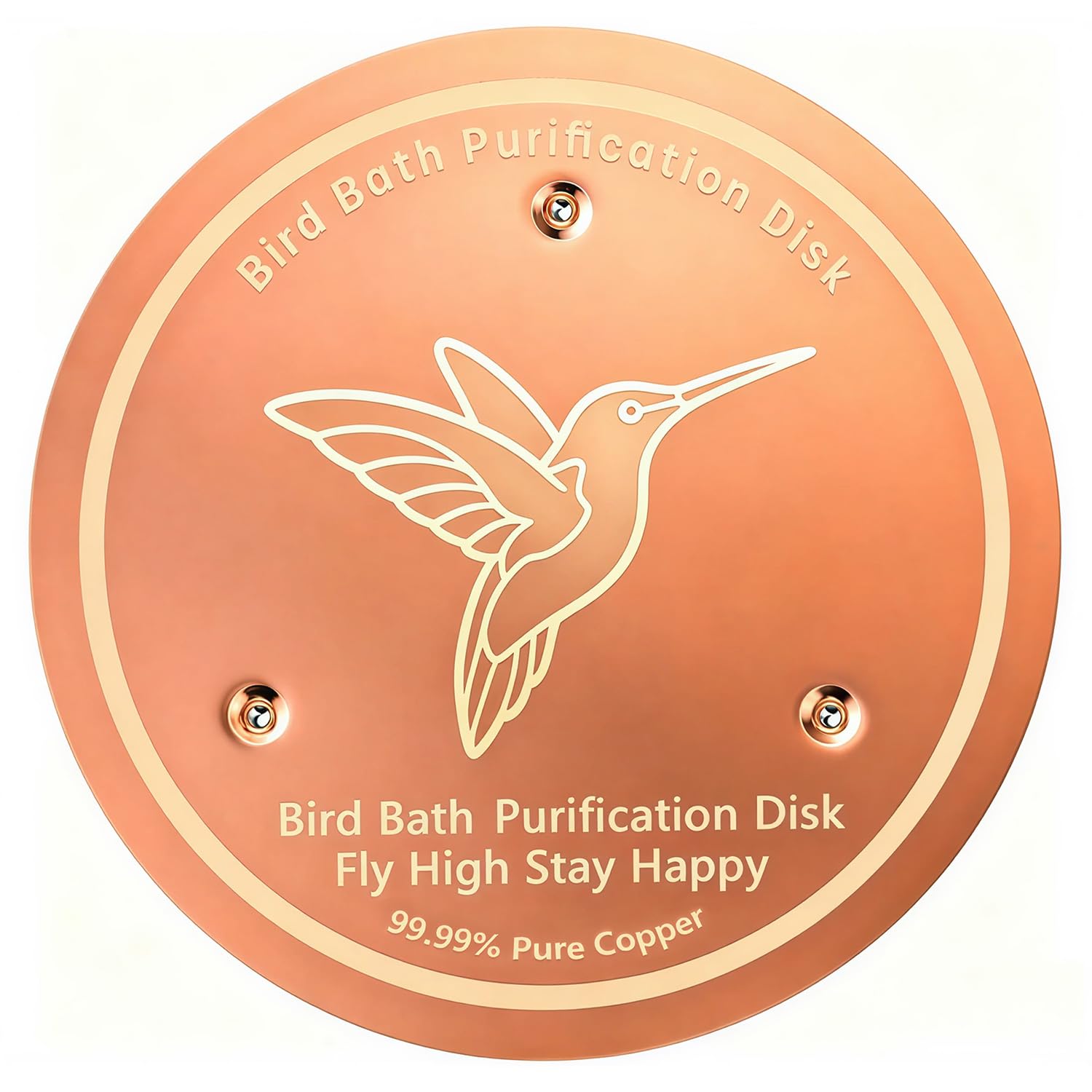 Xutanek Rose Gold Pure Copper Disc for Bird Bath, Copper Disc for Bird Bath, Bird Bath Purification Disk, Ensures Water Clean Safe for Garden Bird Baths, Bee Watering Station & Garden Accessories (B)