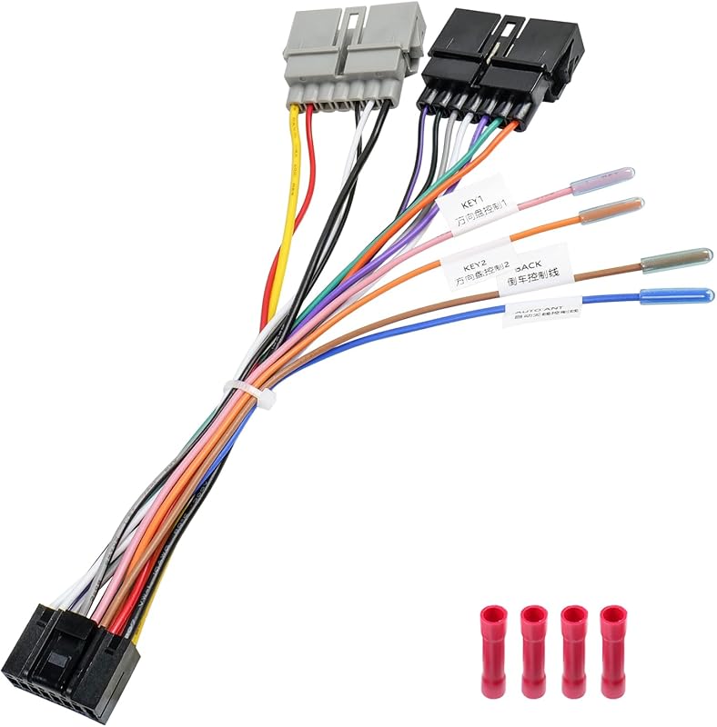 ISO Android Radio Wiring Harness Kit for Dodge Jeep Chrysler | 16Pin to 7&7Pin Car Stereo Wire Adapter Compatible with Dodge RAM Caravan Charger Avenger Jeep Wrangler Grand Cherokee