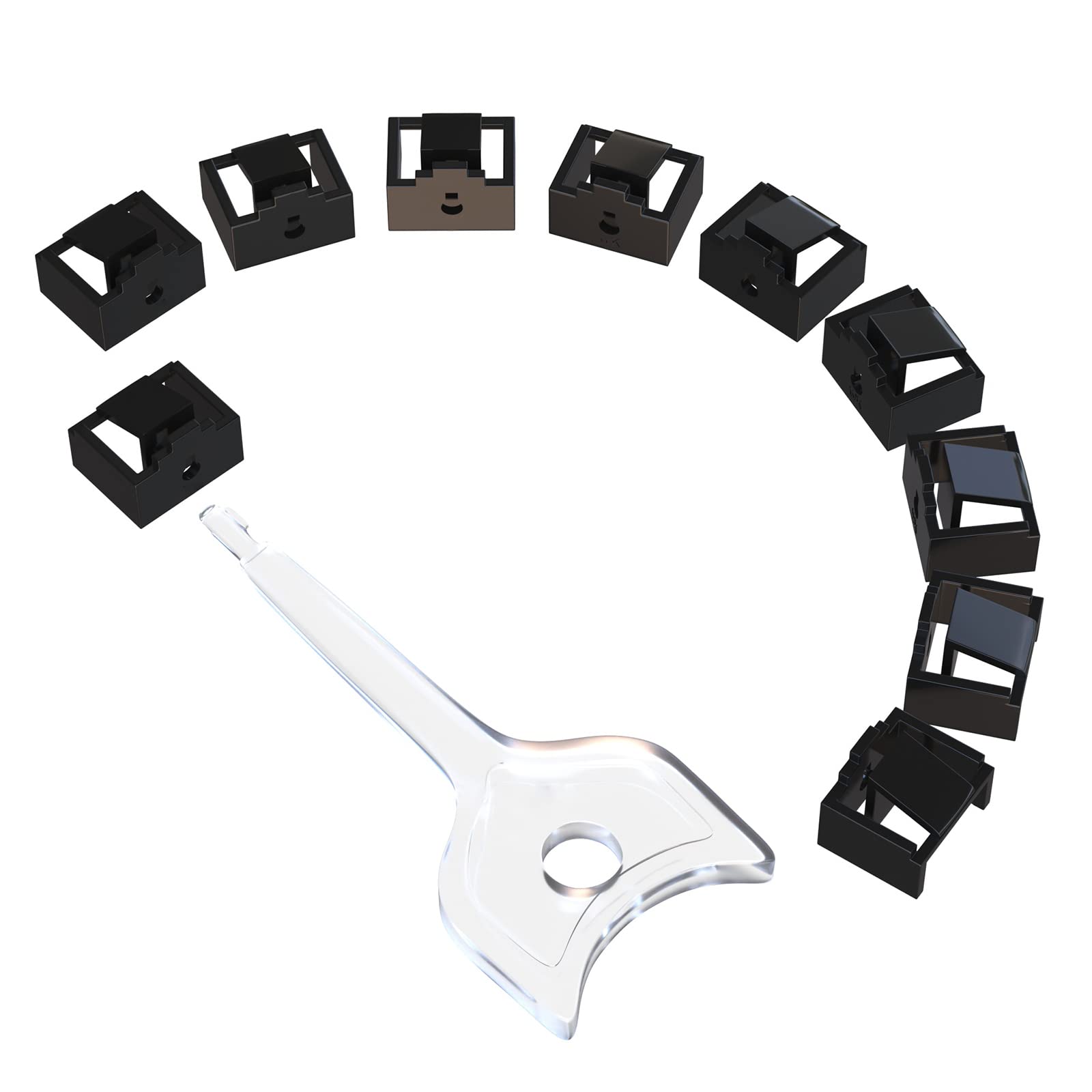 100pcs RJ45 Port Lock with 5 Keys, Locking RJ45 Port/Dust Blocker,Compatible with Computer,TV,Router,Other Devicesrj45 (Black)