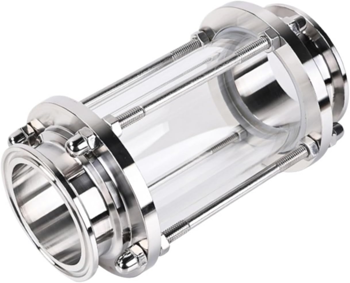 1.5" Tri Clamp Flow Sight Glass Diopter Pipe OD 38mm For Home Brew Diary Product 304 Stainless Steel Sanitary Fitting