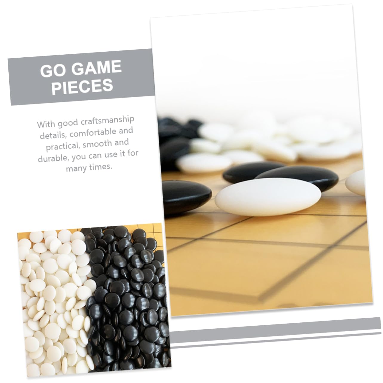 DECHOUS 360 Pezzi di Pietre da Gioco Go in Melamina Sicure e Pratiche, Stile Creativo, Resistenti per Uso Domestico e Scolastico, Accessori per Gioco da Tavolo Go