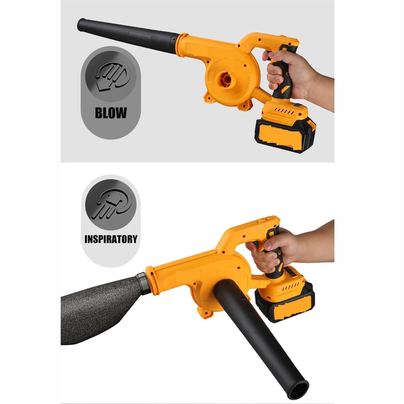 Sopladores Soplador potente de doble propósito recargable sin escobillas con aspiradora doméstica ajustable de 6 velocidades for hojas de otoño